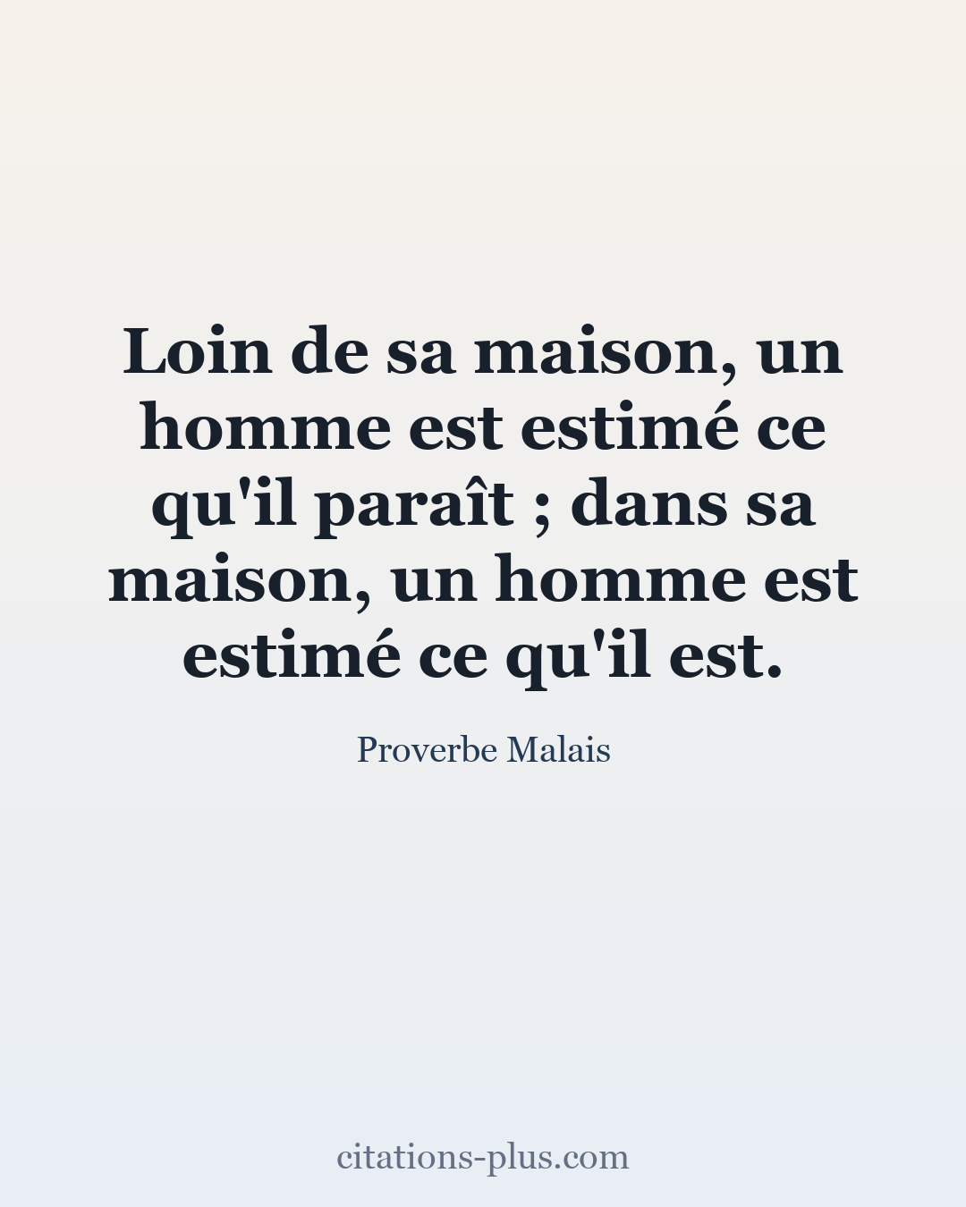 Carte Premium clair — Proverbe Malais