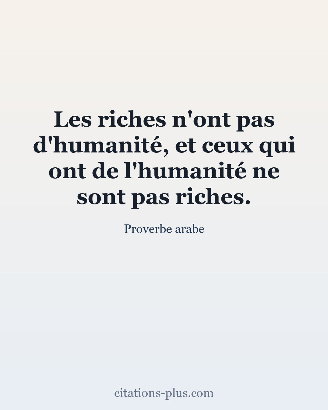 Carte Premium clair — Proverbe arabe