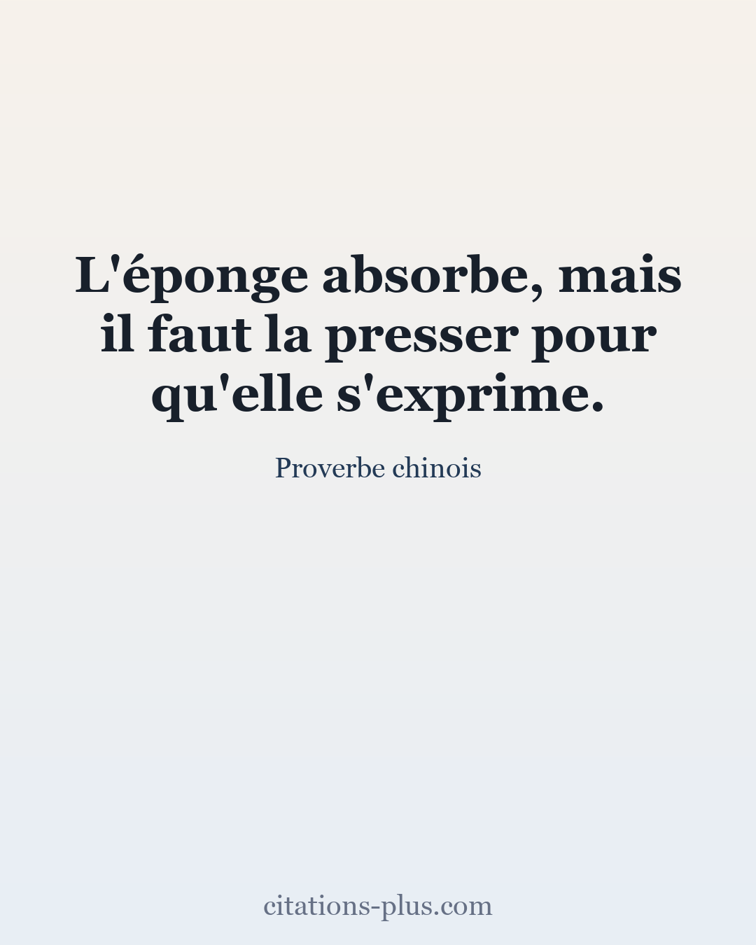 Carte Premium clair — Proverbe chinois