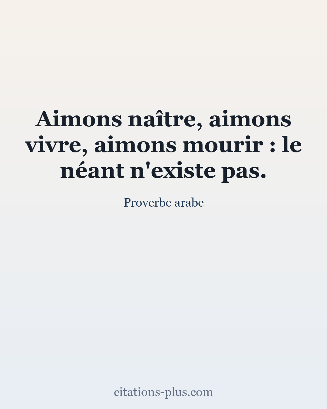 Carte Premium clair — Proverbe arabe
