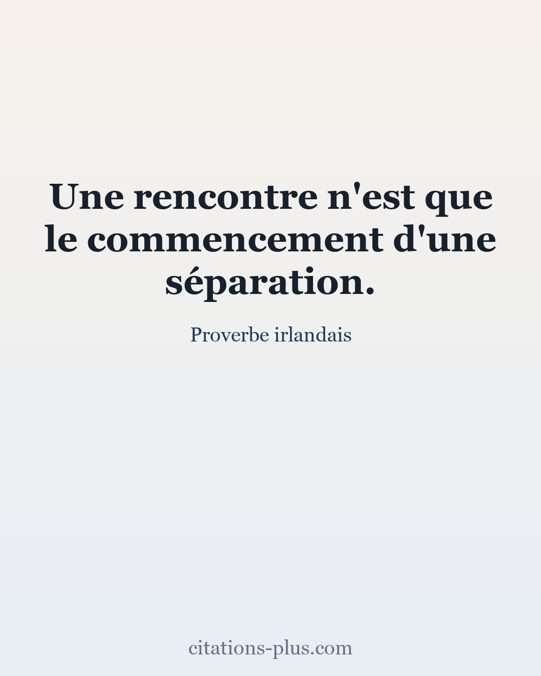 Carte Premium clair — Proverbe irlandais
