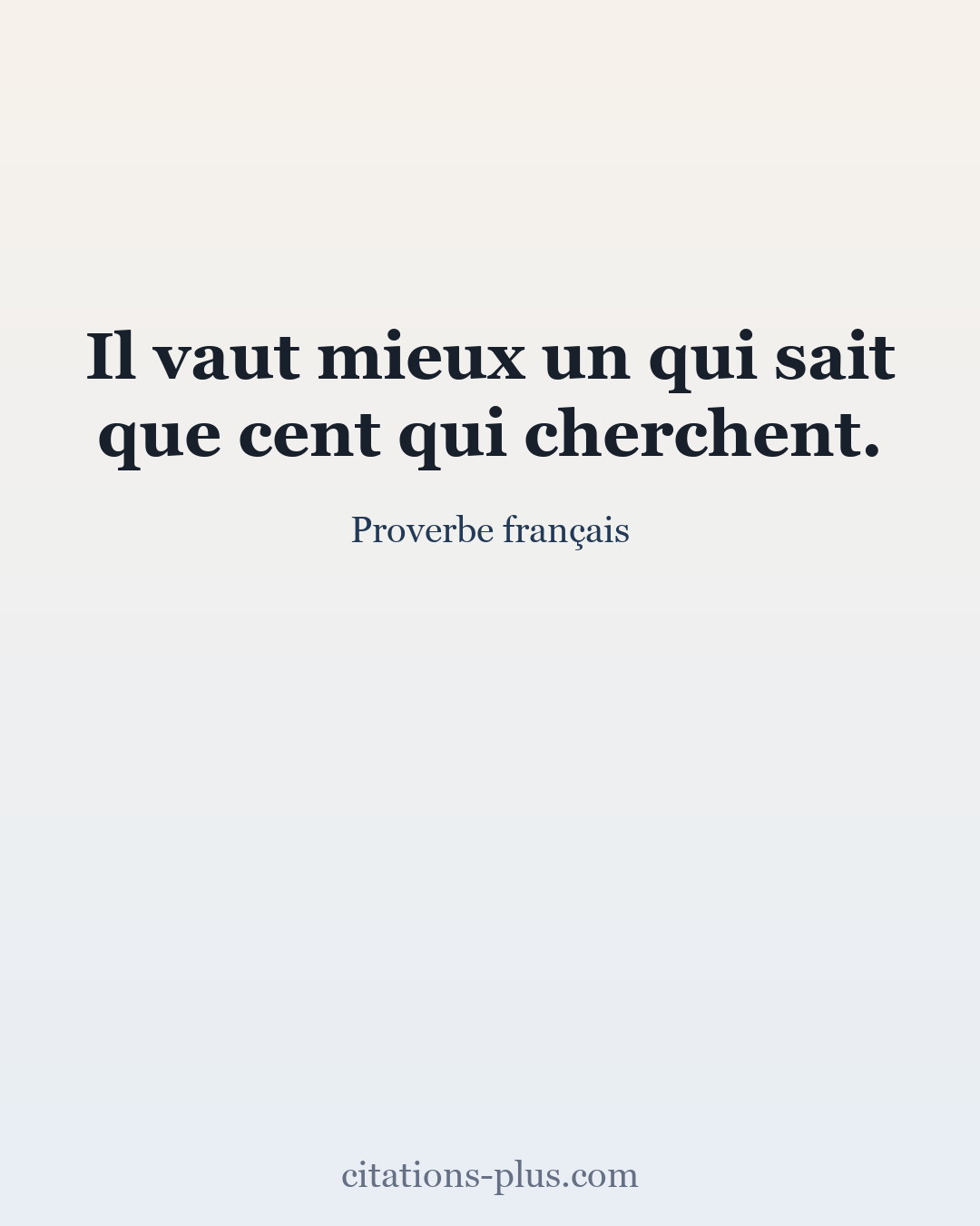 Carte Premium clair — Proverbe français