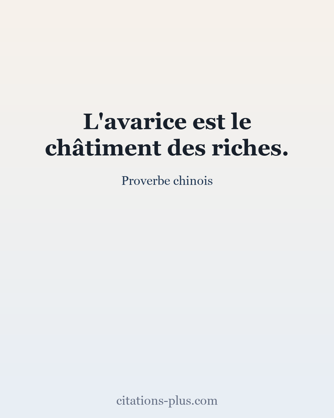 Carte Premium clair — Proverbe chinois