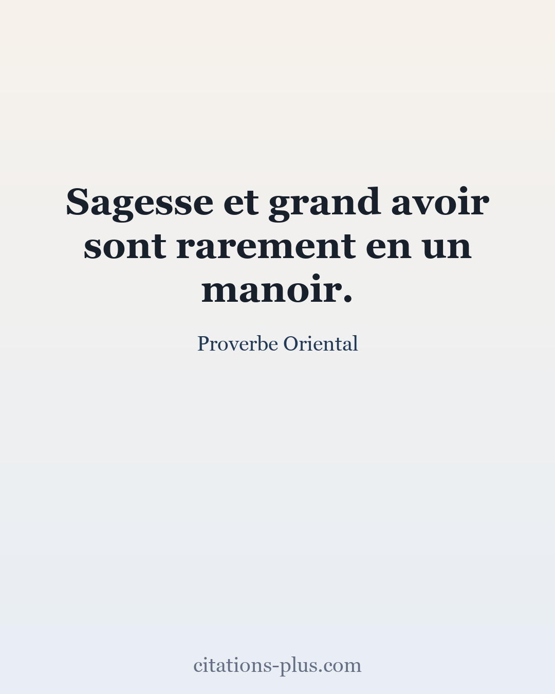 Carte Premium clair — Proverbes orientaux