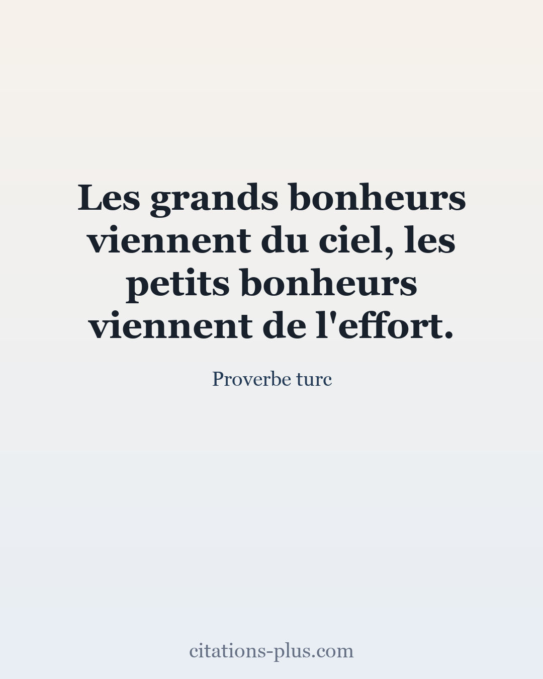 Carte Premium clair — Proverbe turc
