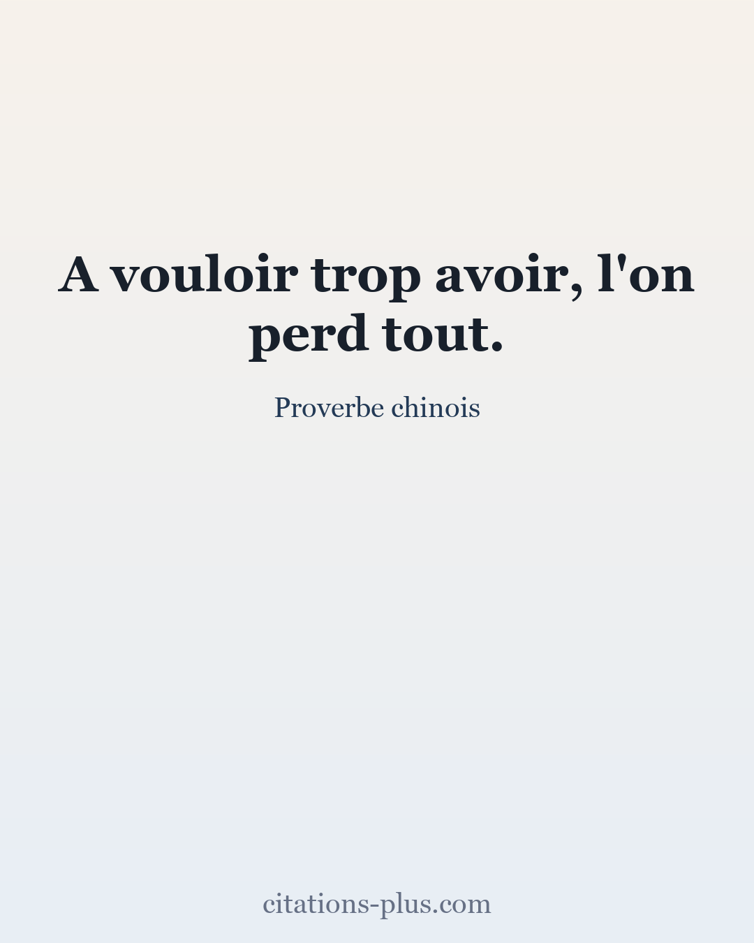 Carte Premium clair — Proverbe chinois
