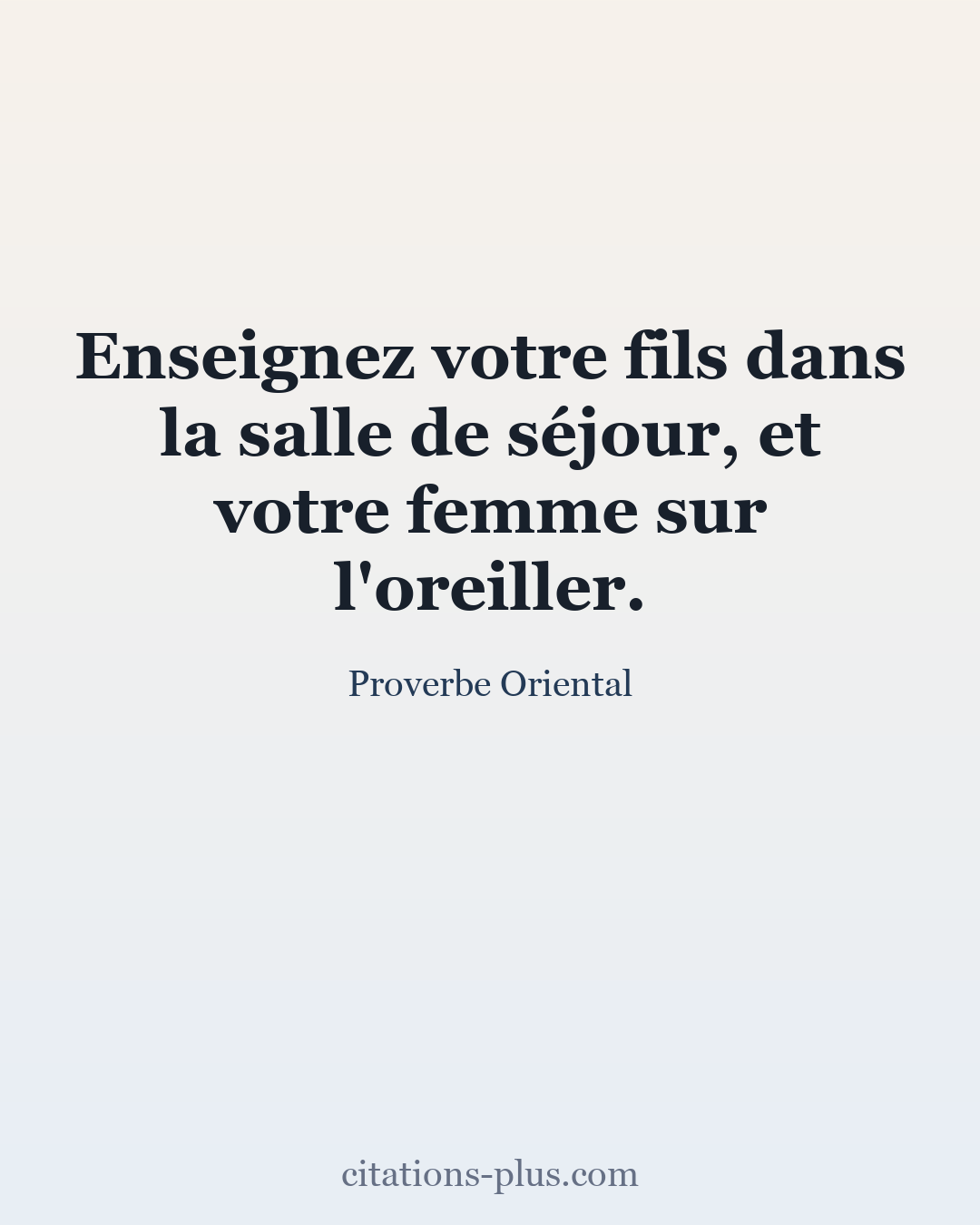 Carte Premium clair — Proverbes orientaux