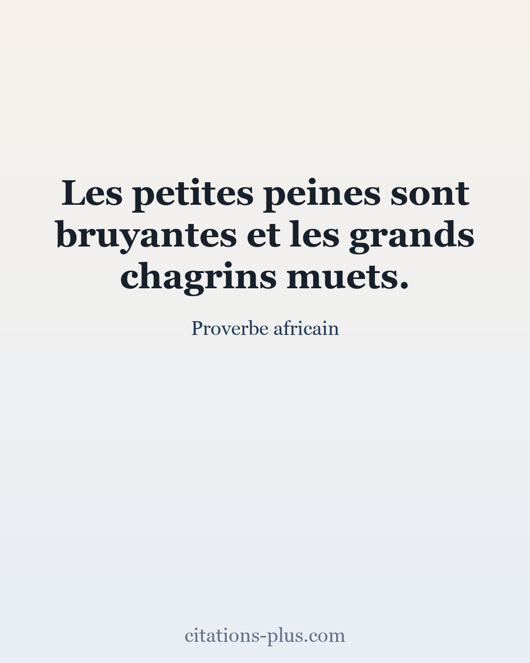 Carte Premium clair — Proverbe africain