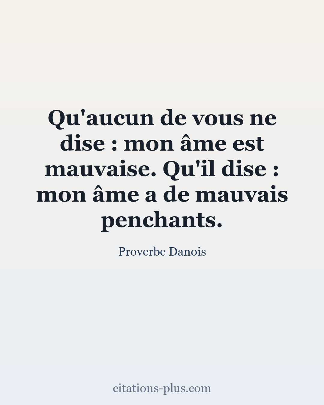 Carte Premium clair — Proverbe Danois