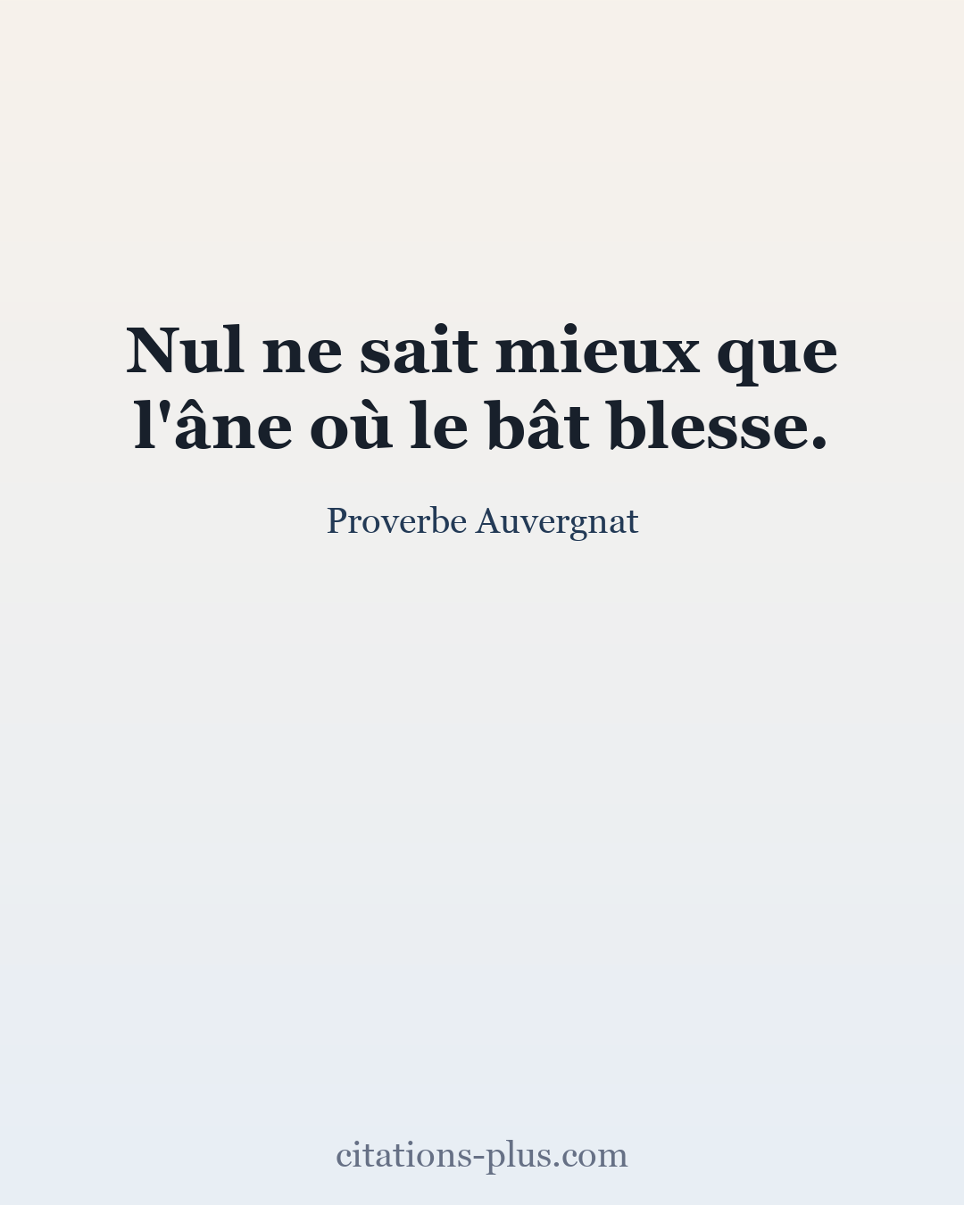 Carte Premium clair — Proverbe Auvergnat