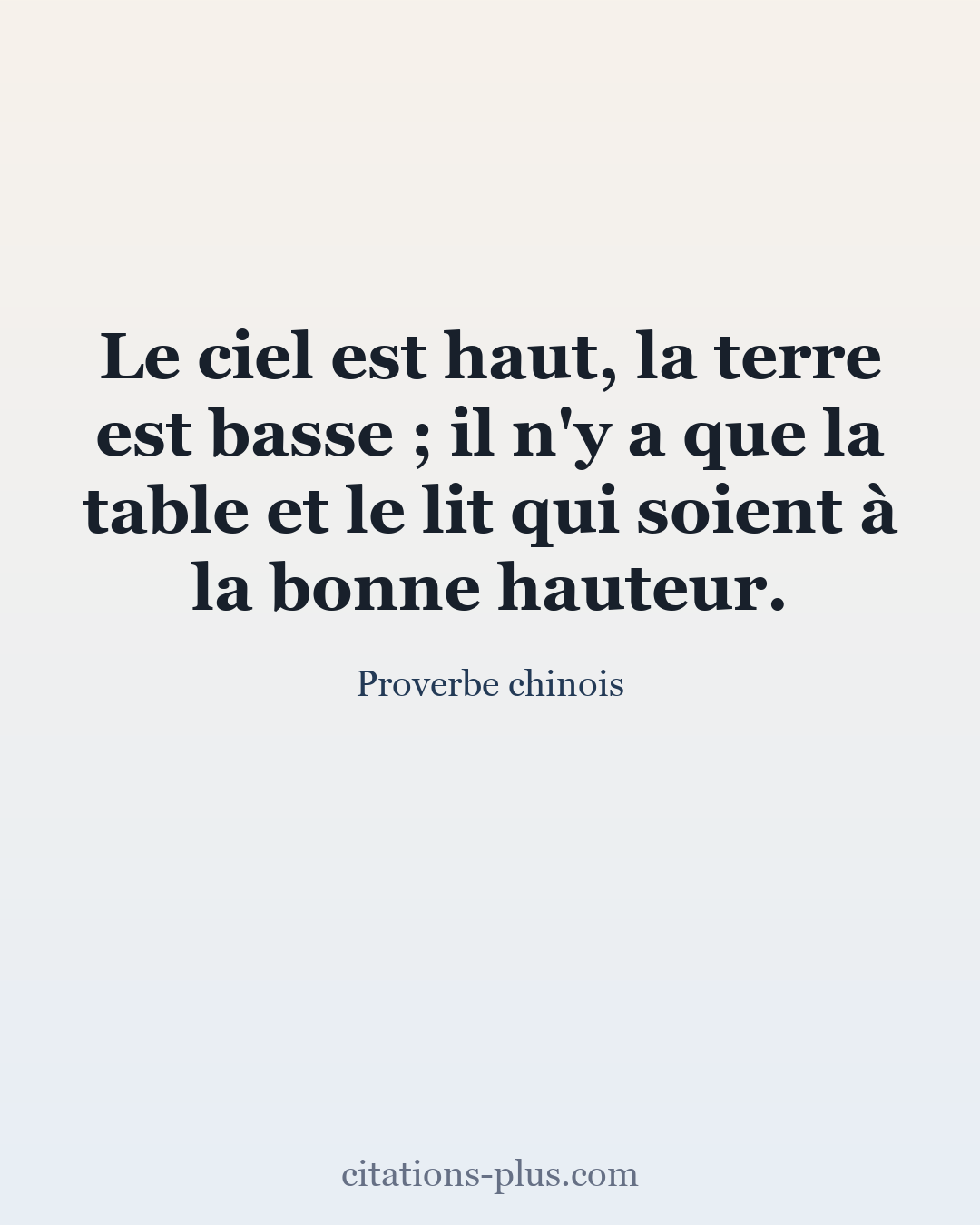 Carte Premium clair — Proverbe chinois