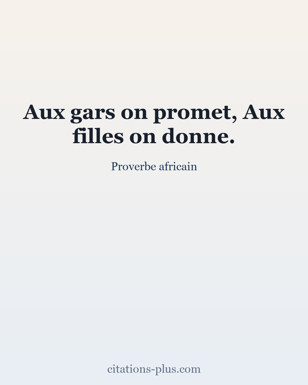 Carte Premium clair — Proverbe africain