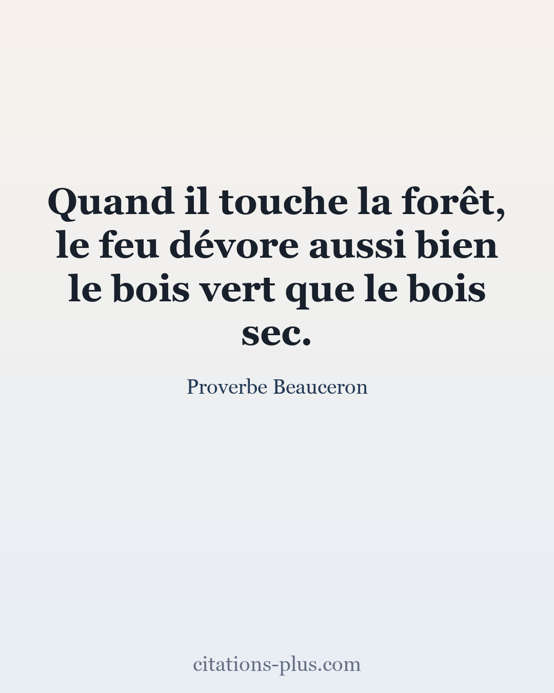 Carte Premium clair — Proverbe Beauceron