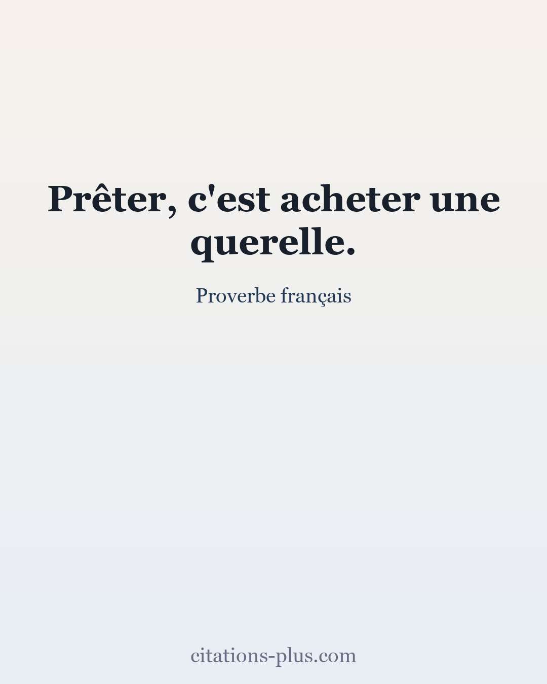 Carte Premium clair — Proverbe français
