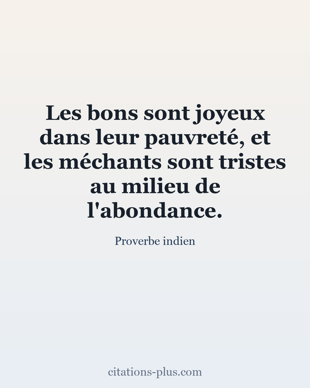 Carte Premium clair — Proverbe indien