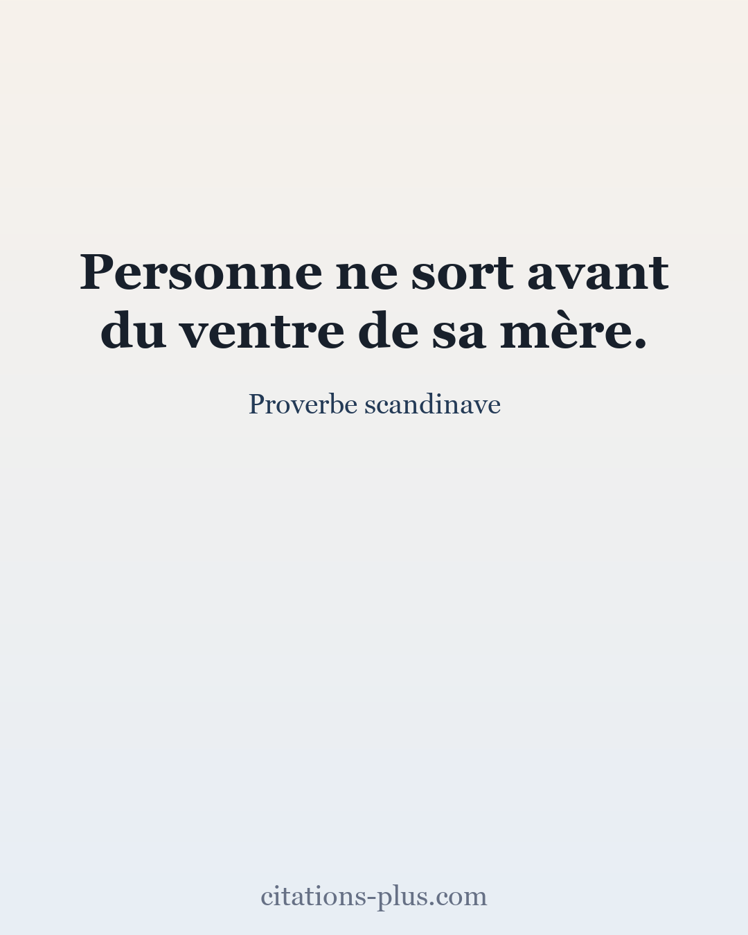 Carte Premium clair — Proverbe scandinave