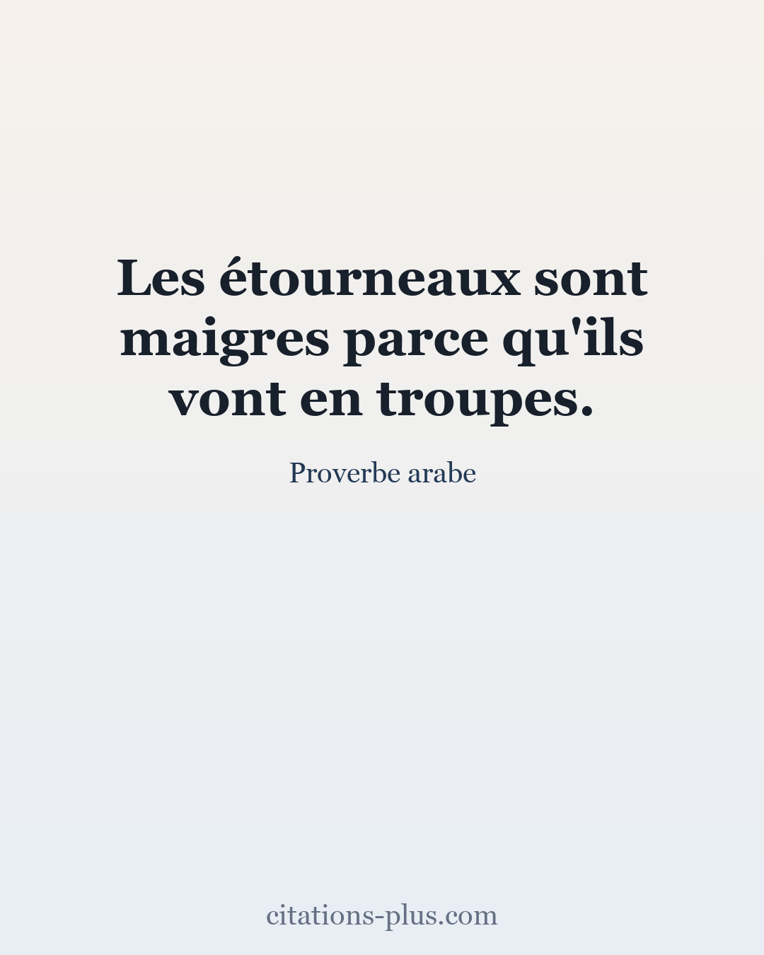 Carte Premium clair — Proverbe arabe