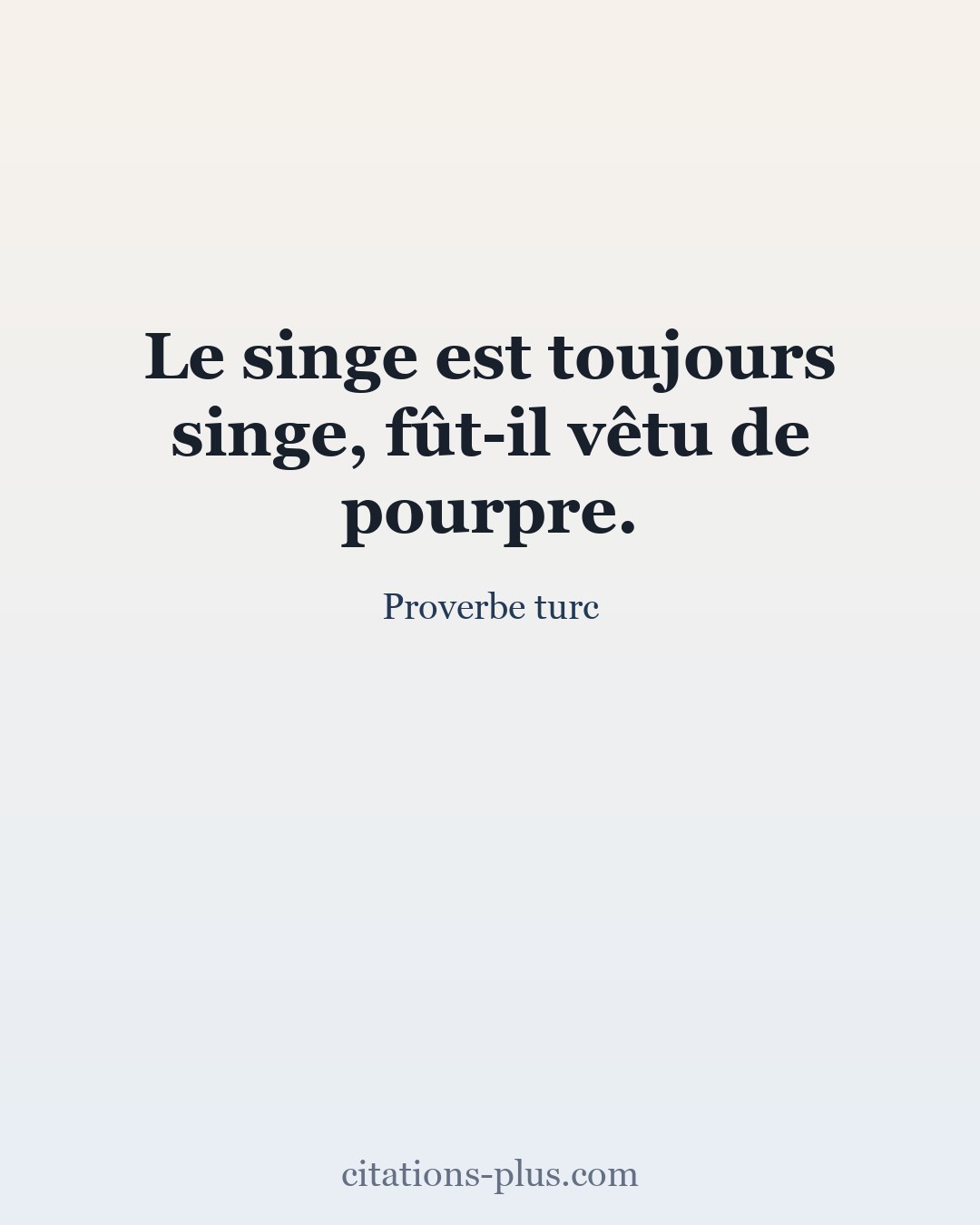 Carte Premium clair — Proverbe turc
