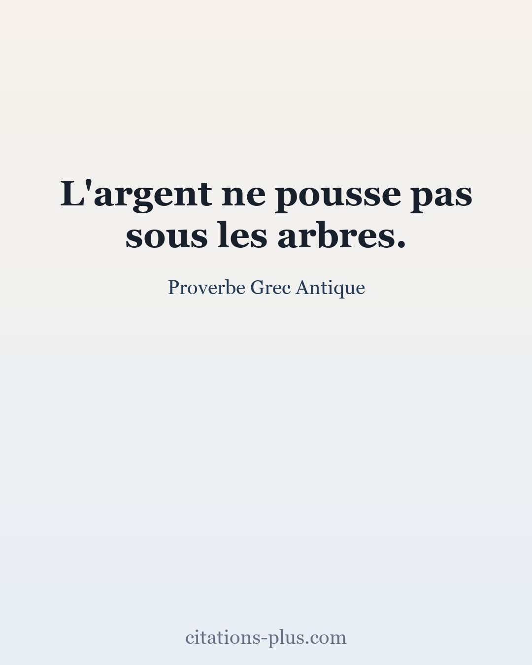 Carte Premium clair — Proverbe Grec Antique