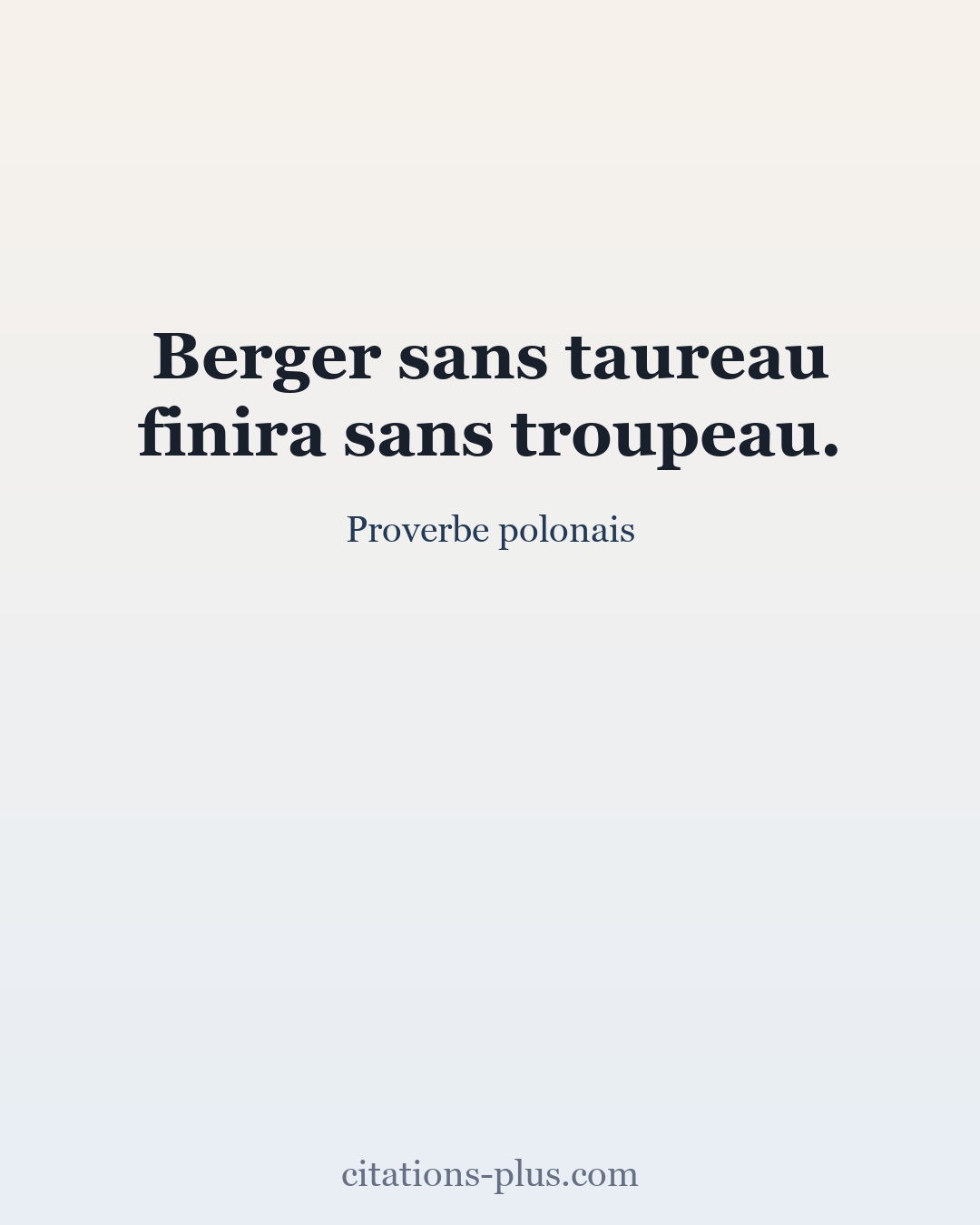 Carte Premium clair — Proverbe polonais