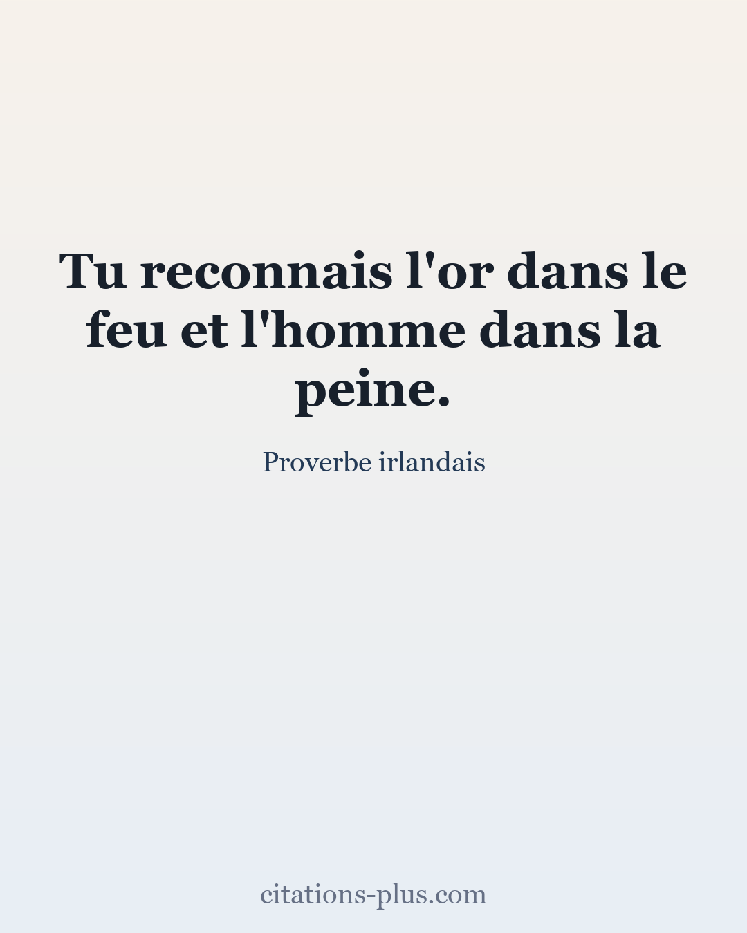 Carte Premium clair — Proverbe irlandais