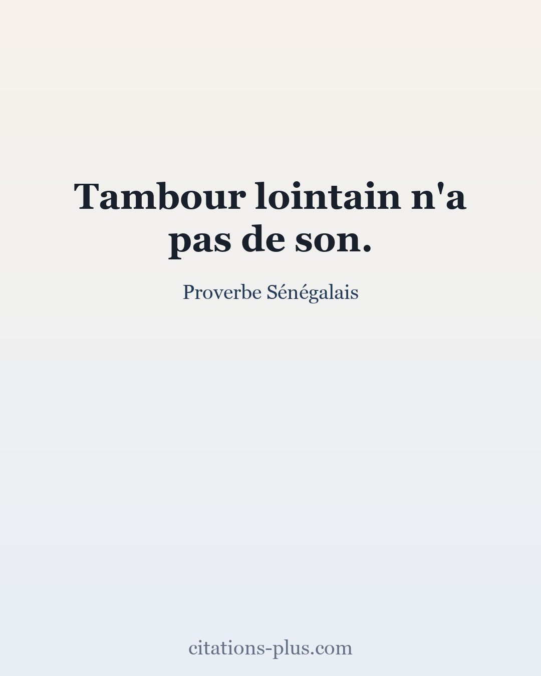 Carte Premium clair — Proverbe Sénégalais
