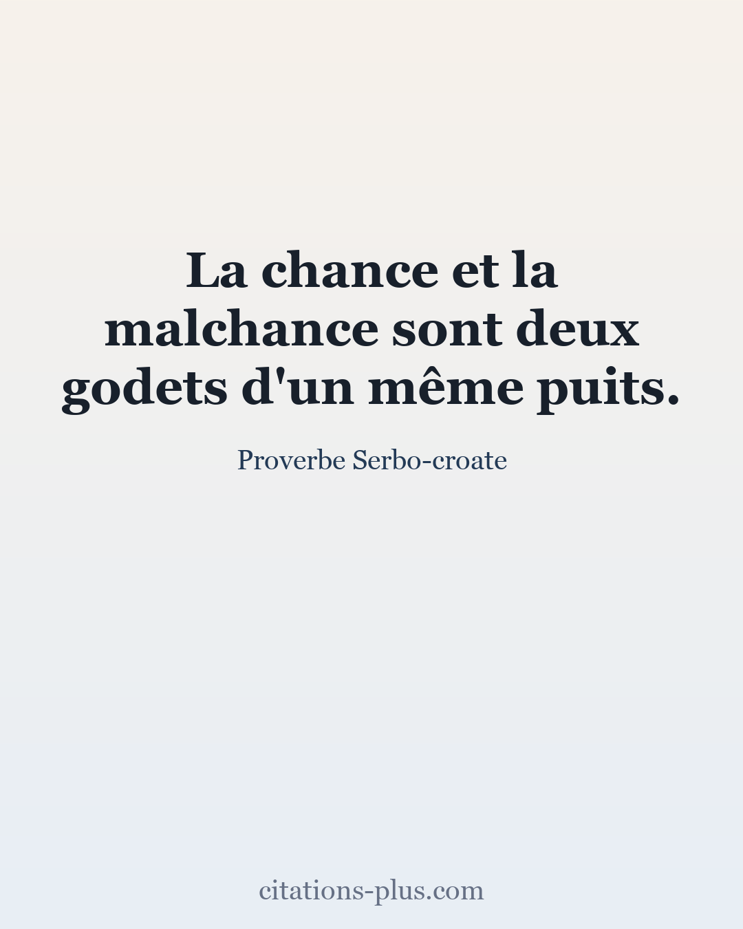 Carte Premium clair — Proverbe Serbo-croate