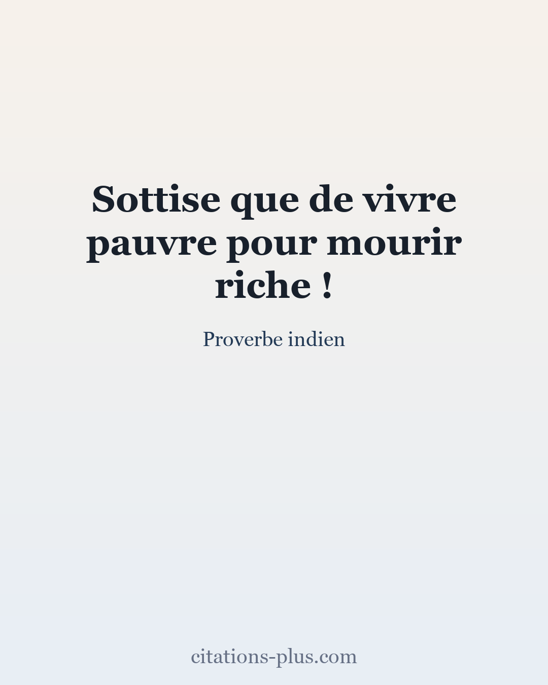 Carte Premium clair — Proverbe indien