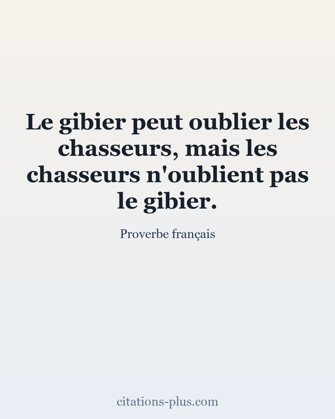 Carte Premium clair — Proverbe français