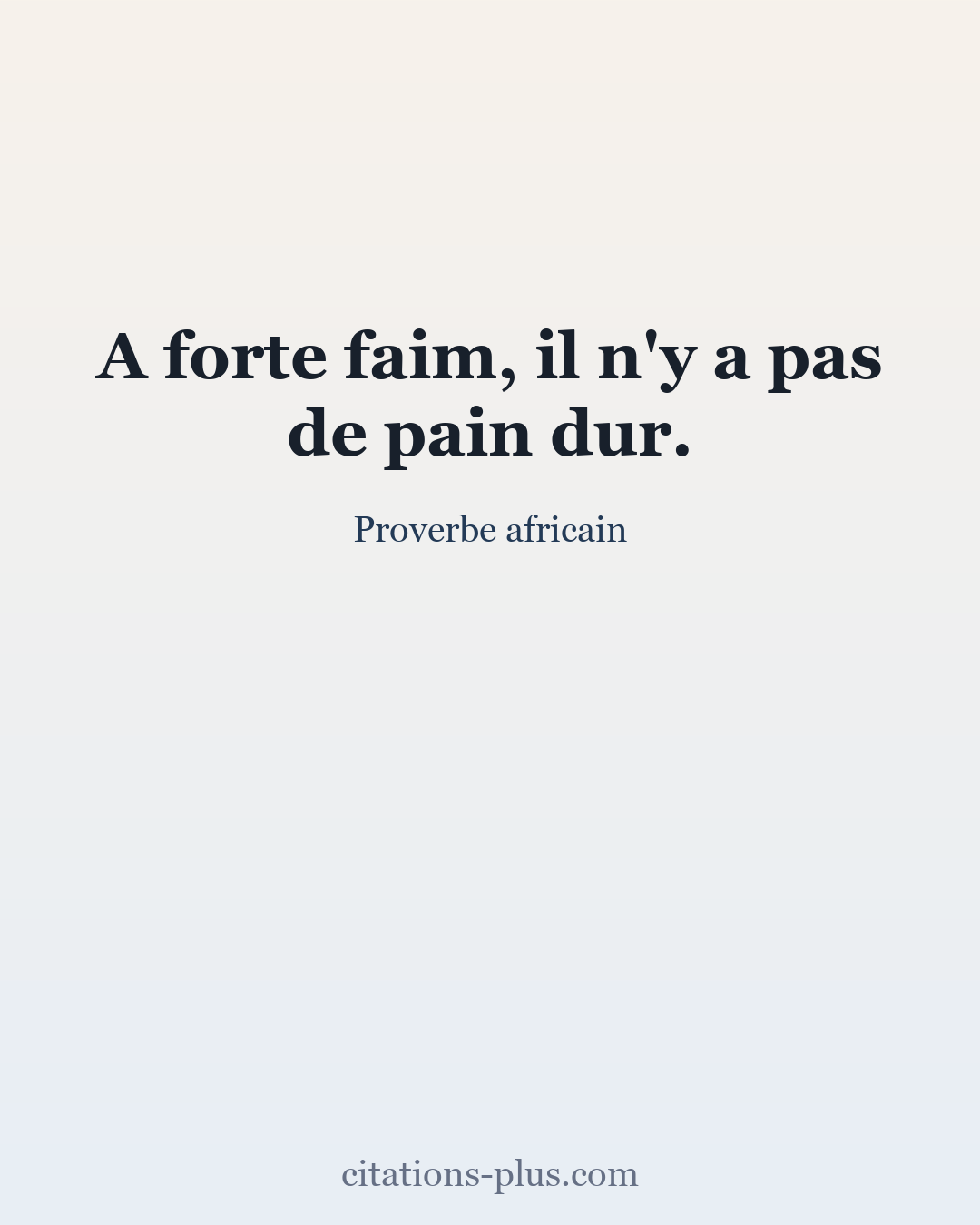 Carte Premium clair — Proverbe africain