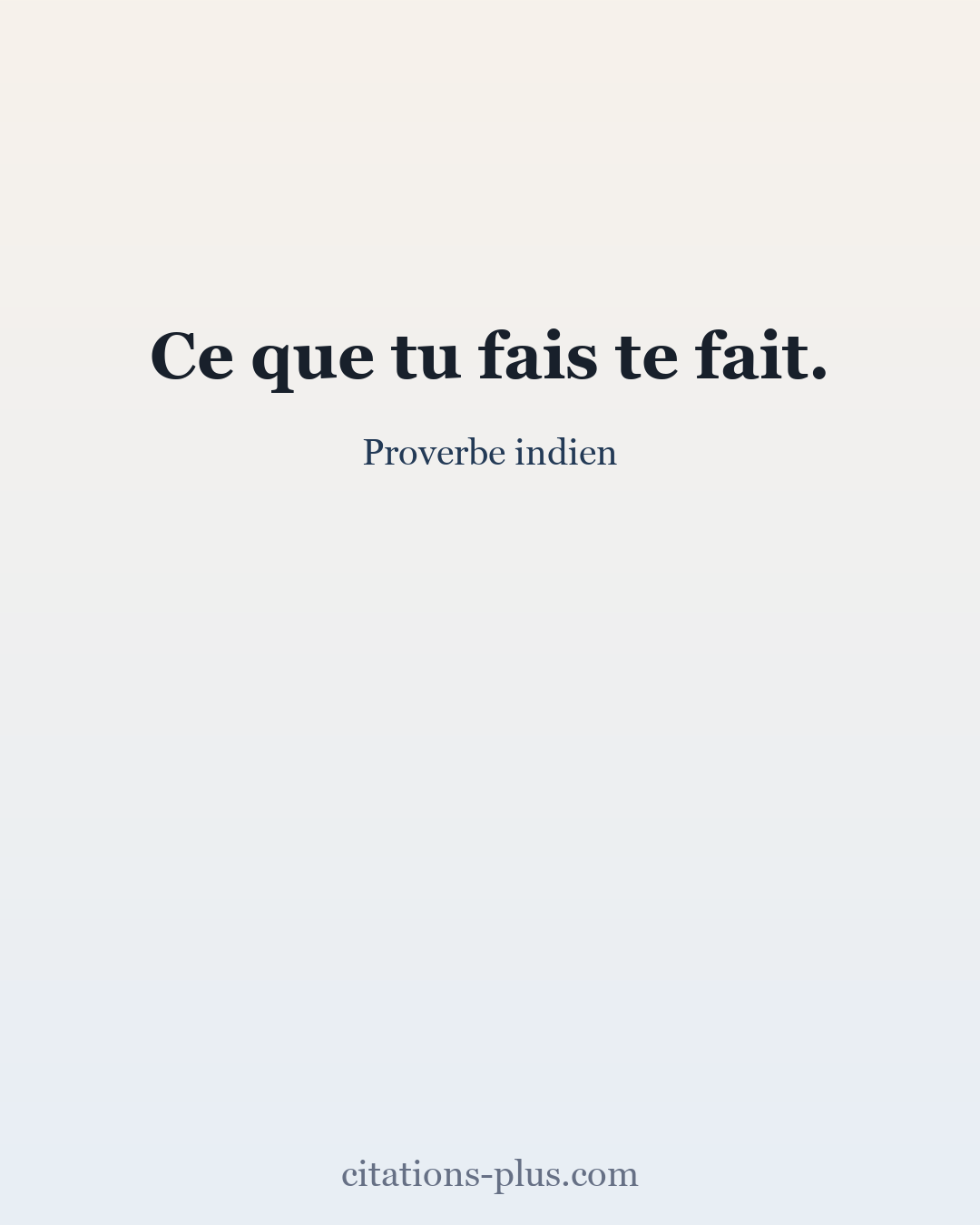 Carte Premium clair — Proverbe indien