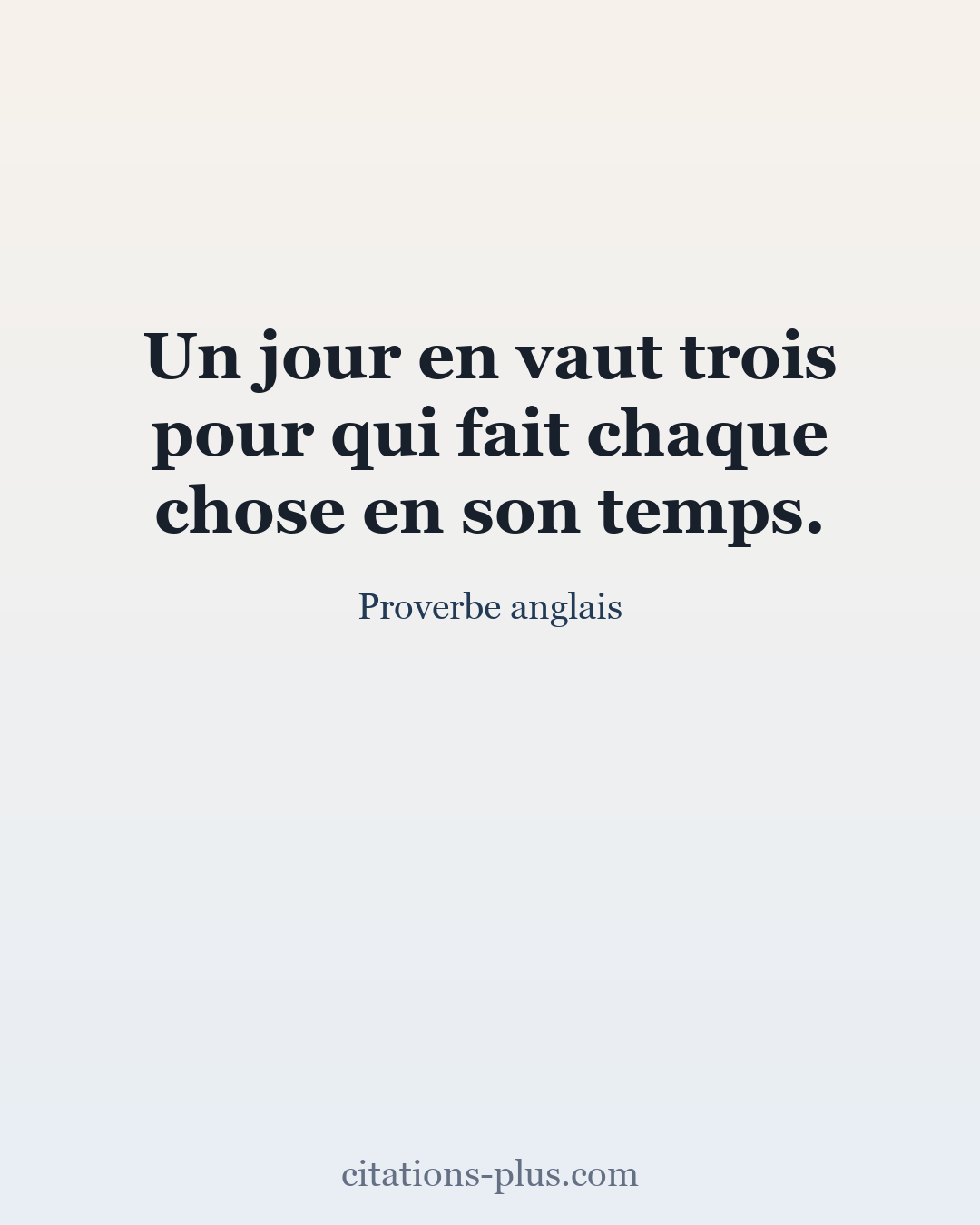 Carte Premium clair — Proverbe anglais