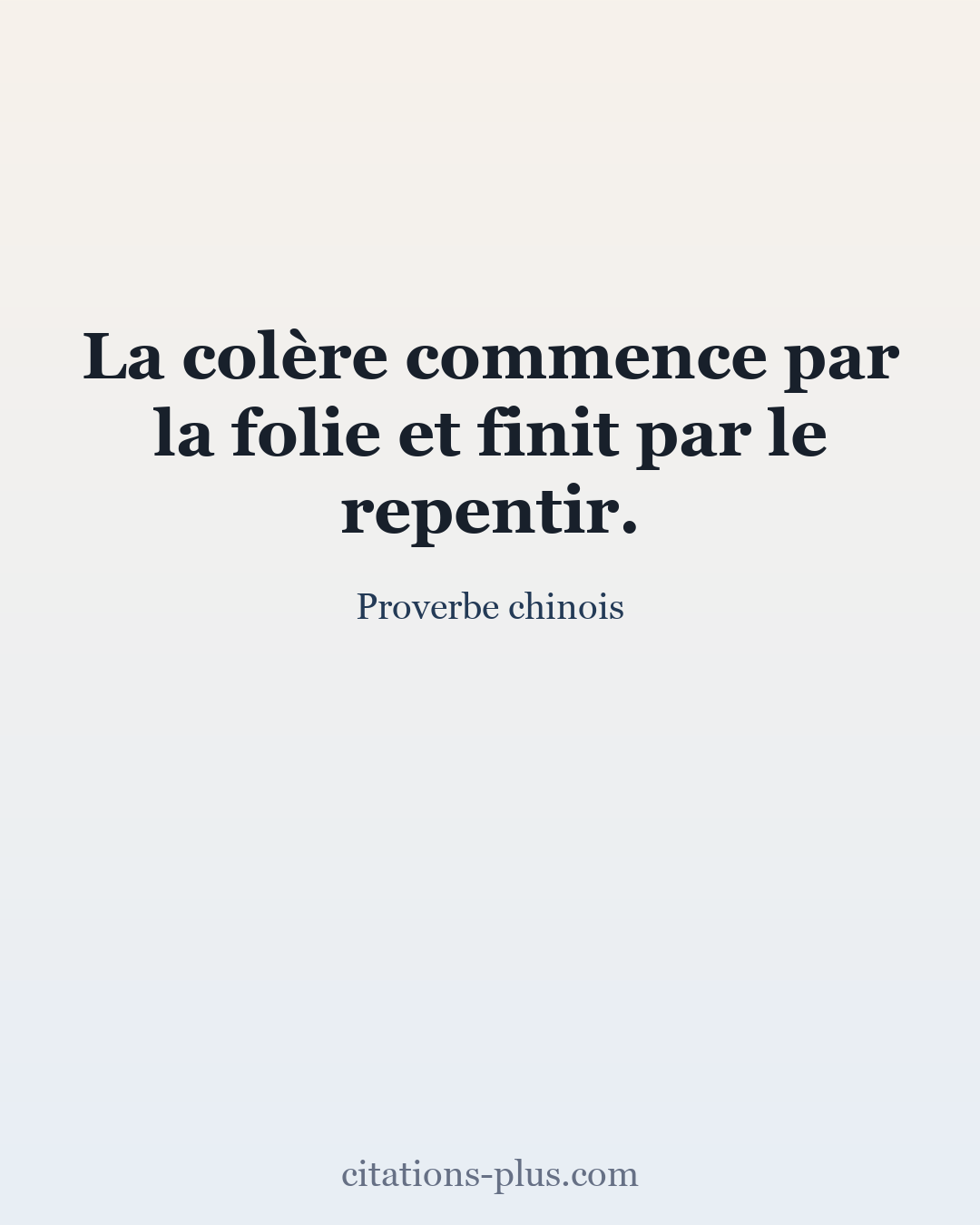 Carte Premium clair — Proverbe chinois