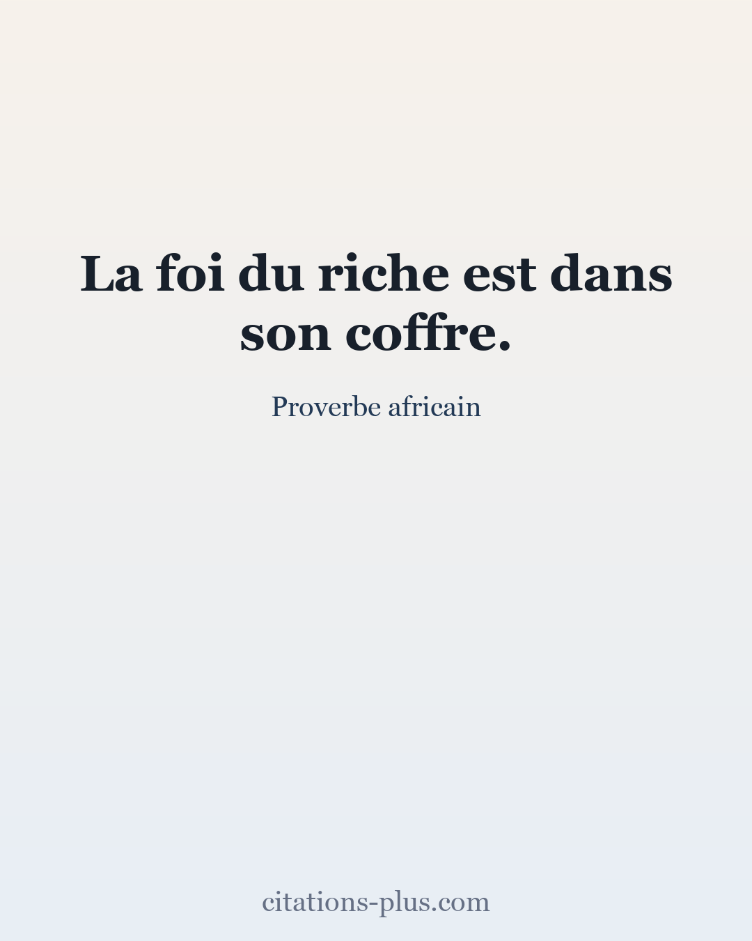 Carte Premium clair — Proverbe africain