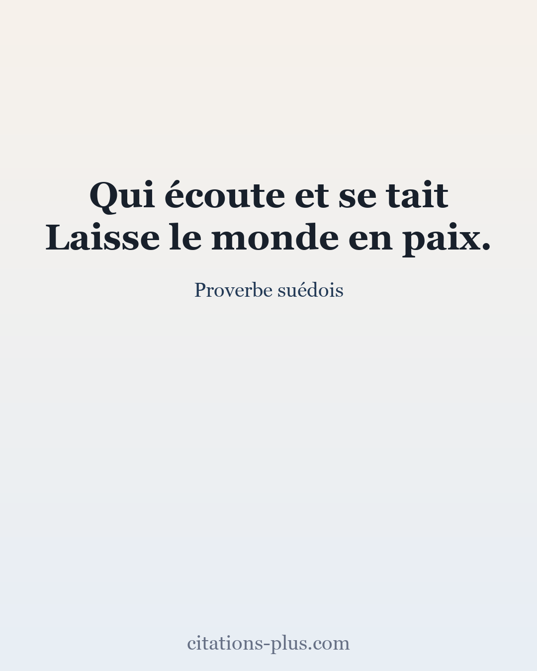 Carte Premium clair — Proverbe suédois