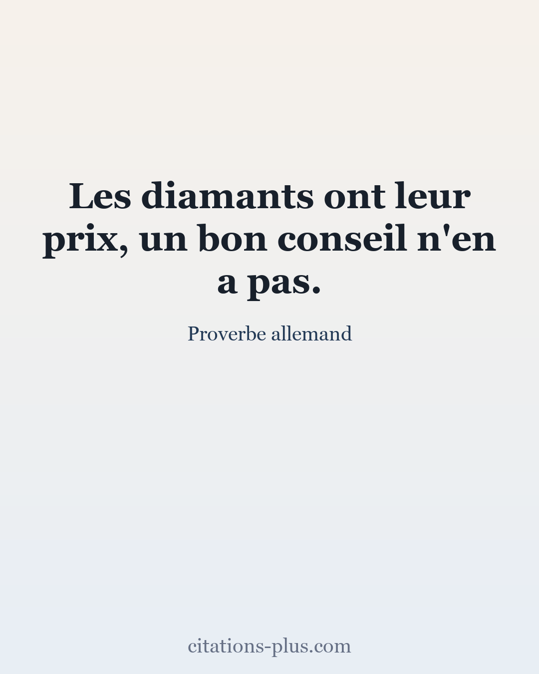 Carte Premium clair — Proverbe allemand
