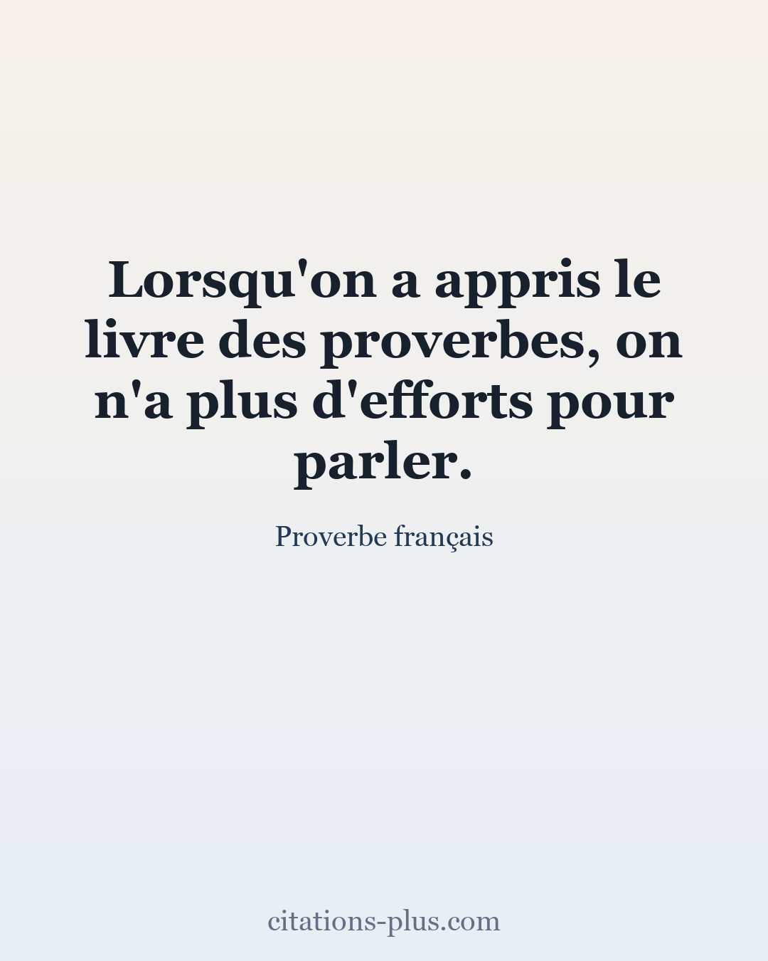 Carte Premium clair — Proverbe français