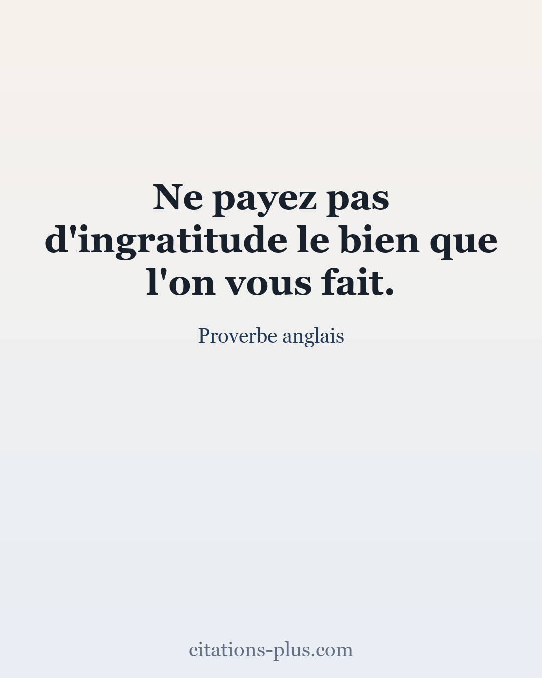 Carte Premium clair — Proverbe anglais