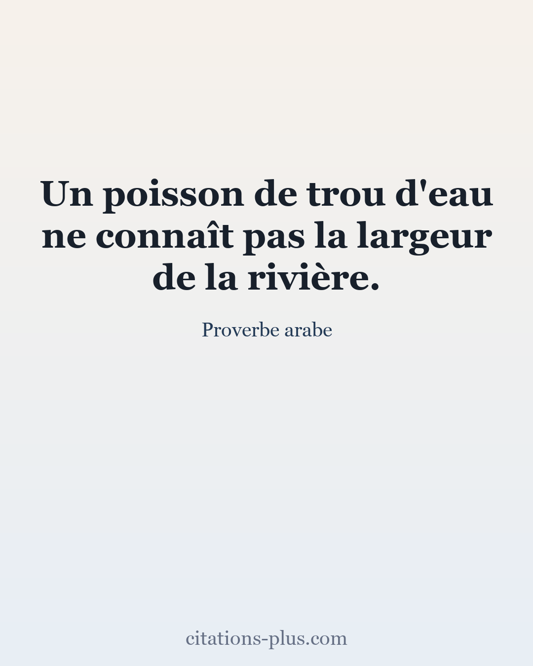 Carte Premium clair — Proverbe arabe