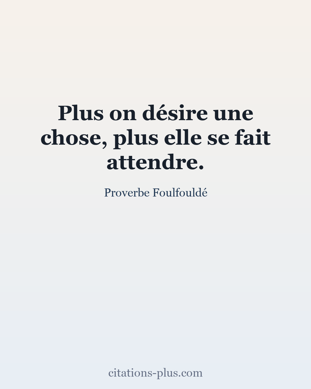 Carte Premium clair — Proverbe Foulfouldé