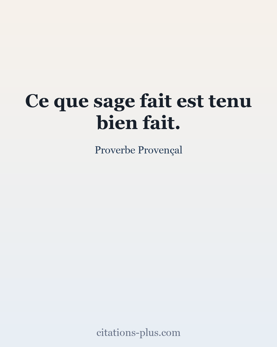 Carte Premium clair — Proverbe Provençal