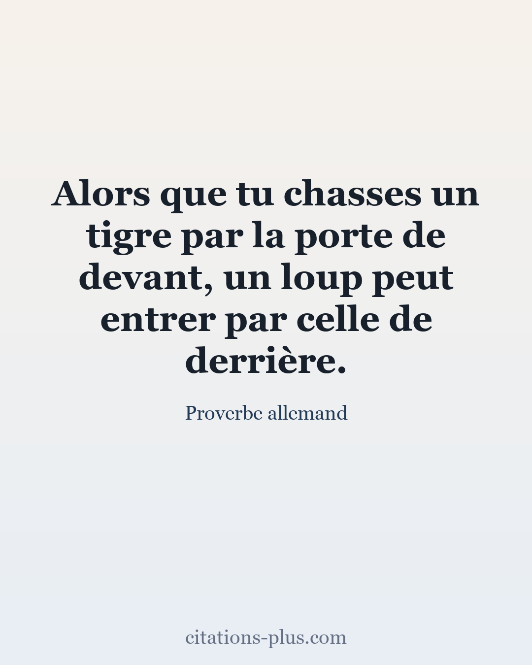Carte Premium clair — Proverbe allemand