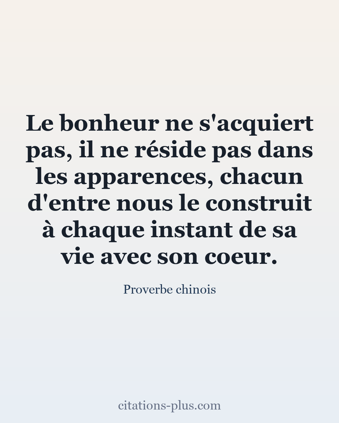 Carte Premium clair — Proverbe chinois