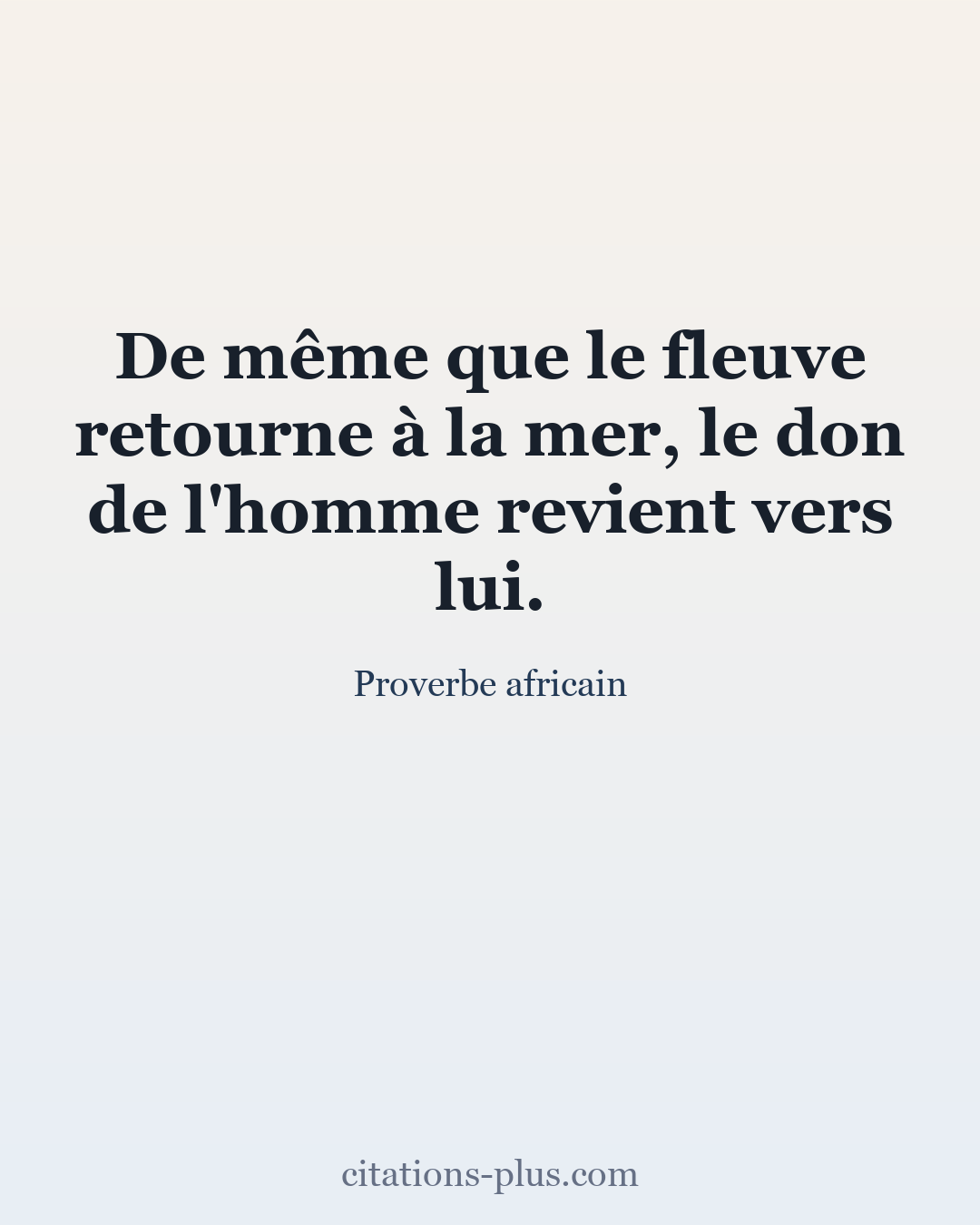 Carte Premium clair — Proverbe africain