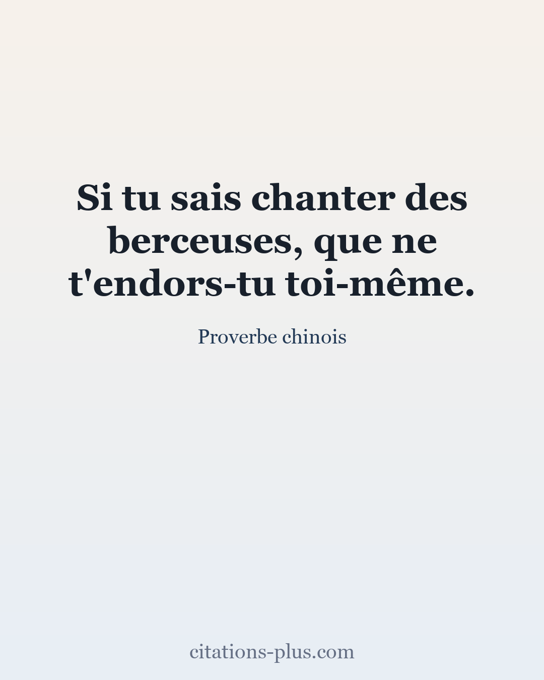 Carte Premium clair — Proverbe chinois