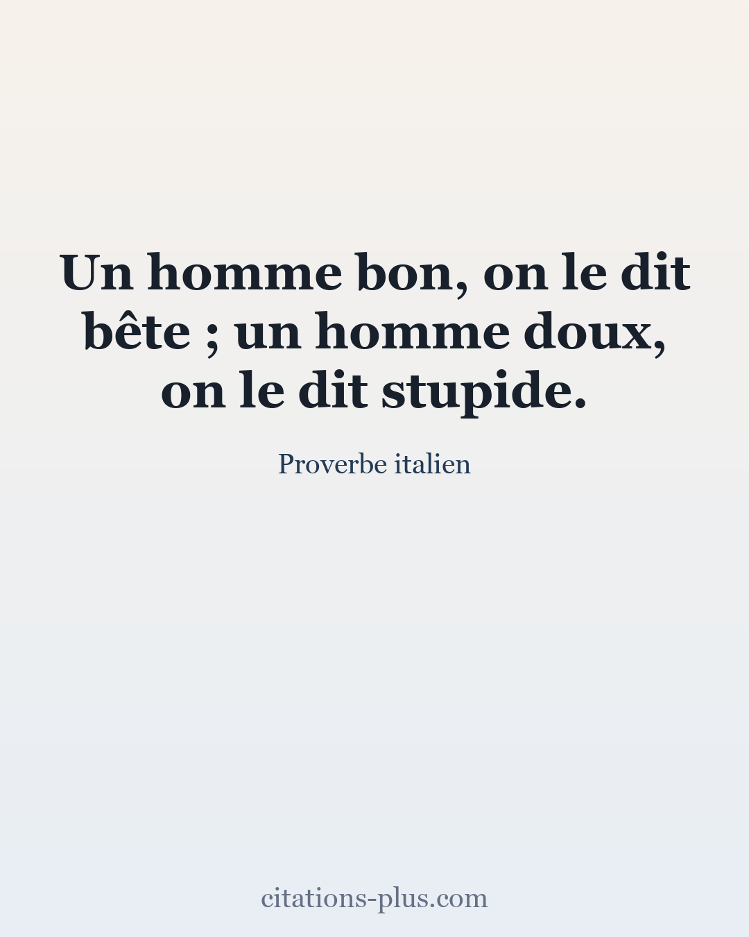Carte Premium clair — Proverbe italien