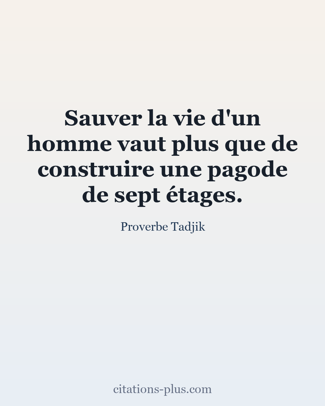 Carte Premium clair — Proverbe Tadjik