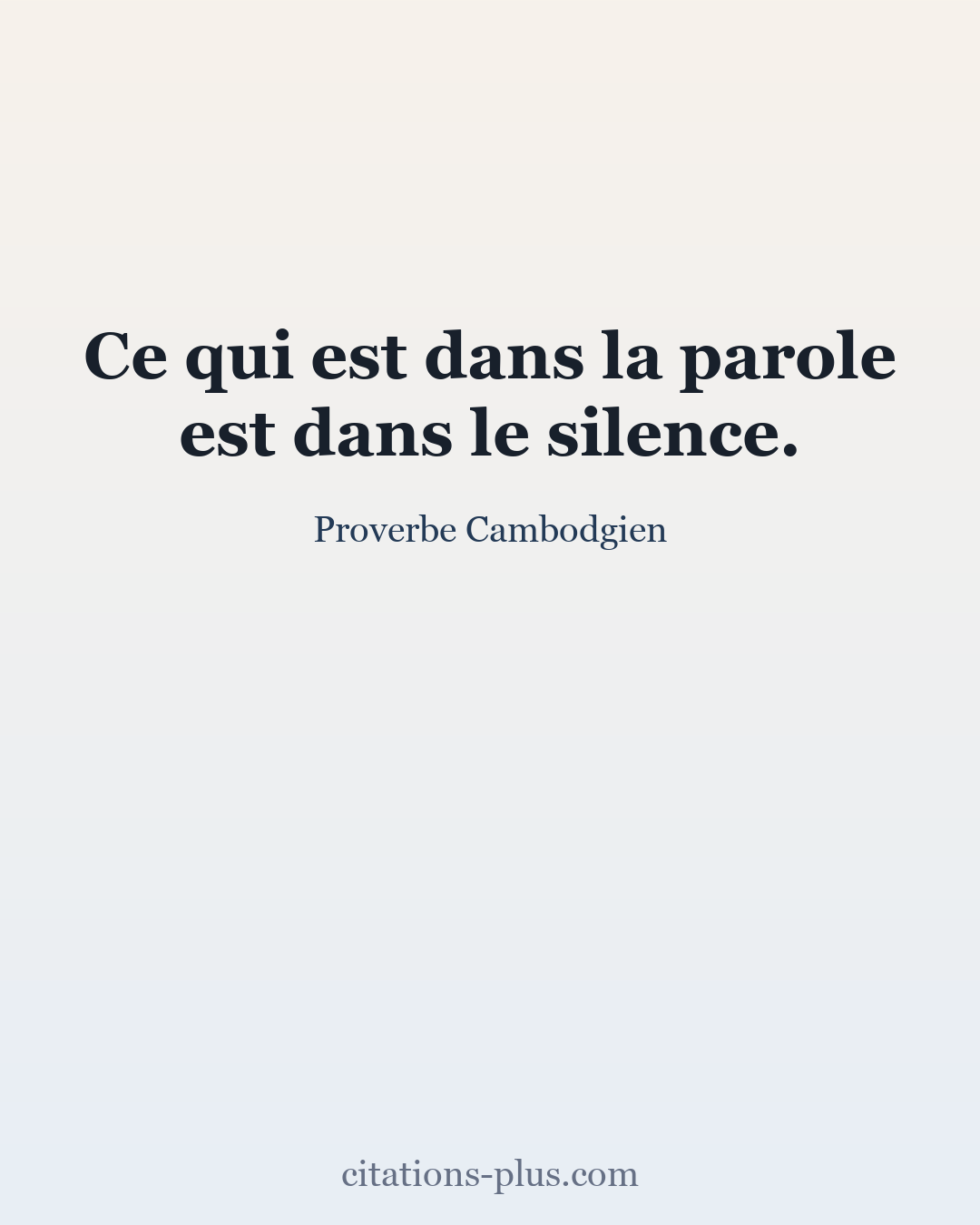 Carte Premium clair — Proverbe Cambodgien