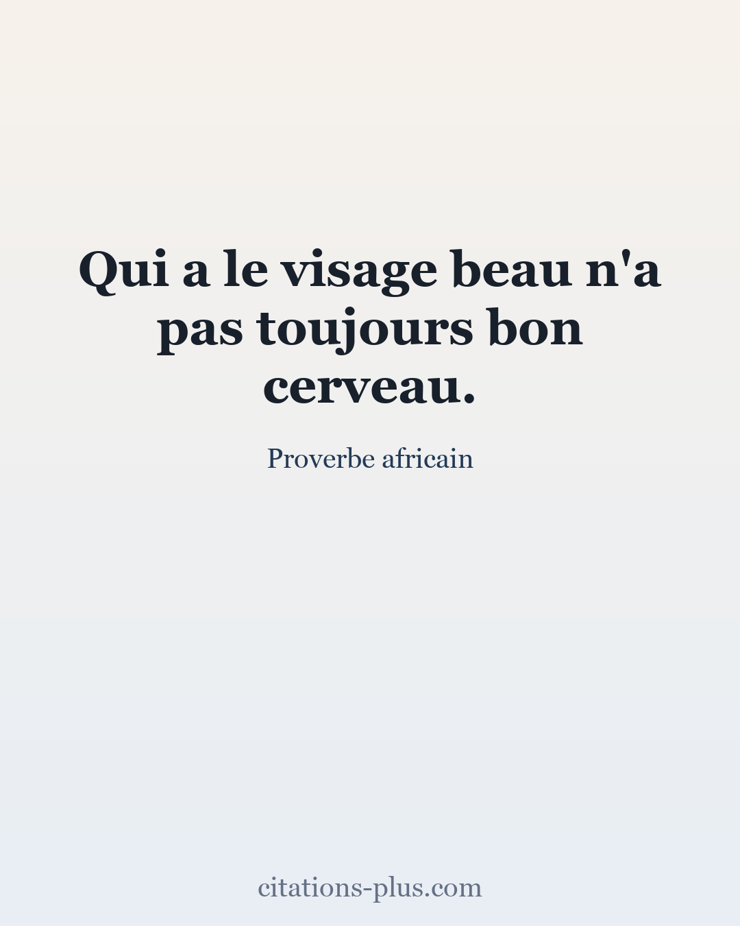Carte Premium clair — Proverbe africain