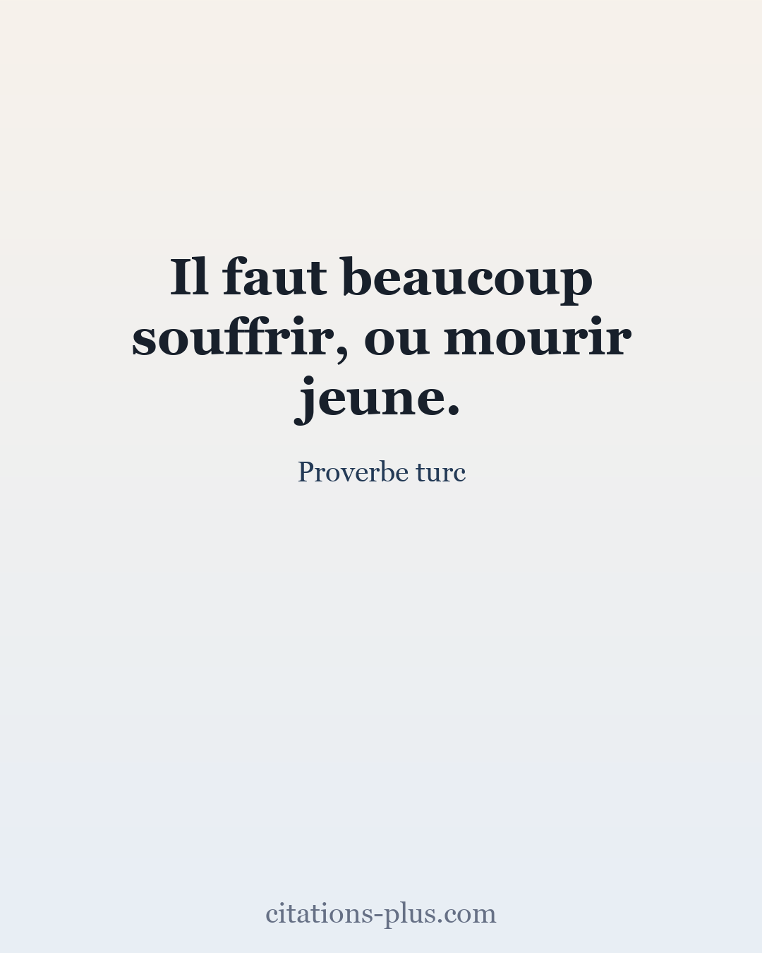 Carte Premium clair — Proverbe turc